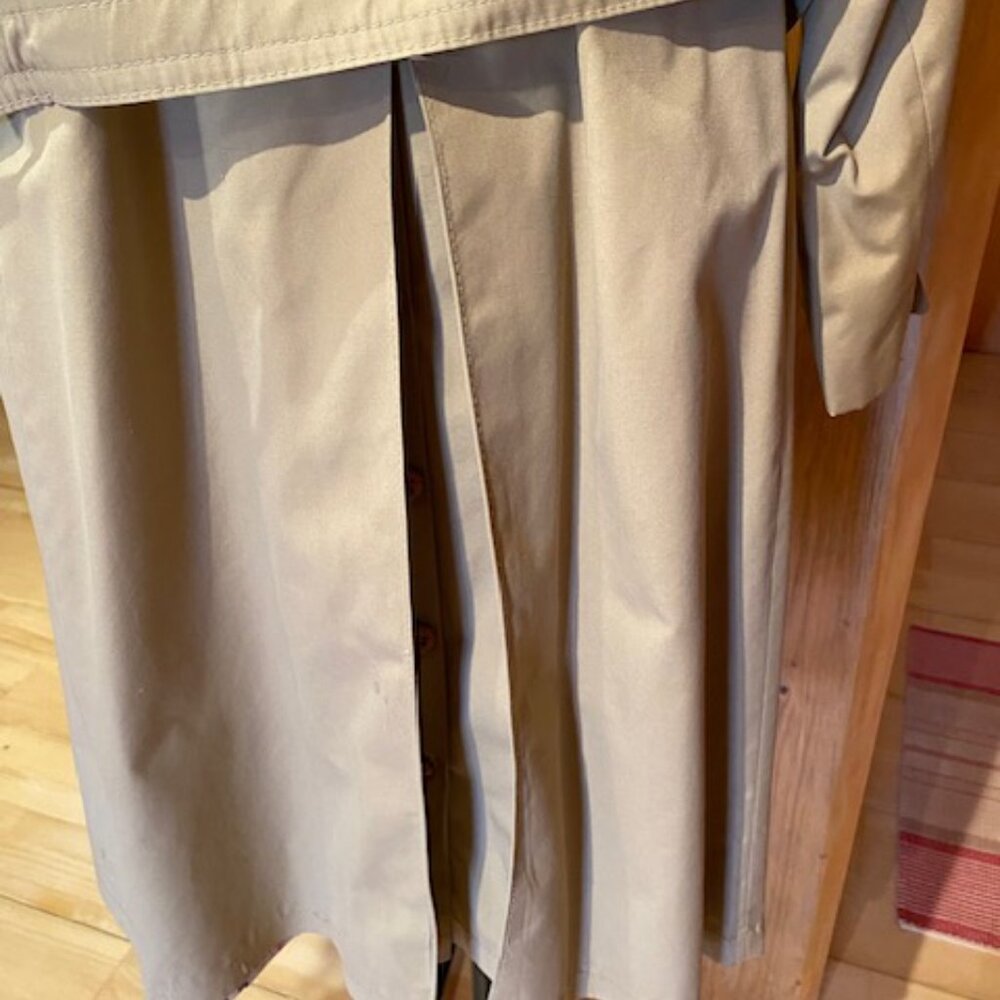Europe Craft Vintage Trench Coat Beige Dress Coat Removable Wool Liner, Med / L - Picture 5 of 14